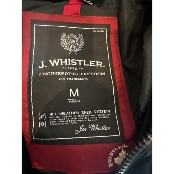 ⭐️ Men’s j. Whistler Black Puffer Winter Coat W / Faux Fur Size Medium - Picture 6 of 7